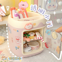 Cute Little Pig Pig Pen Holder Student Stationery Children Girl Girl Desk Decor Office Desk Storage Box Bucket