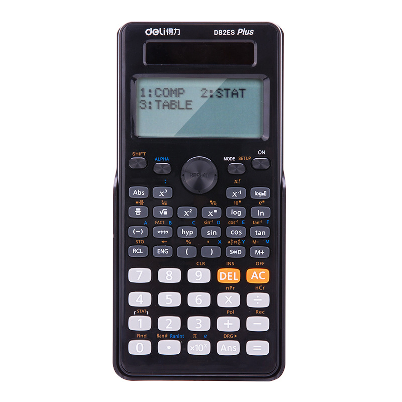 DeLixi D82ES Calculator with Dual Power, Large Screen, Student & Civil Service Exam Function Science