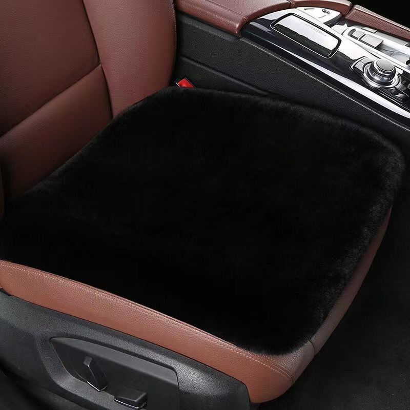 Winter Car Seat Cushion Imitation Rabbit Plush Small Three-Piece Warm and Thickeneded Backless Single Piece Single Cushion Square Cushion Universal Seat Cushion