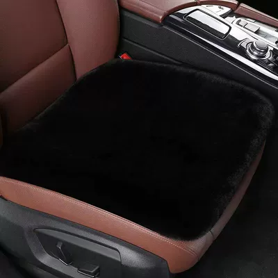 Wool pad — Winter Car Seat Cushion Imitation Rabbit - black-single-pad