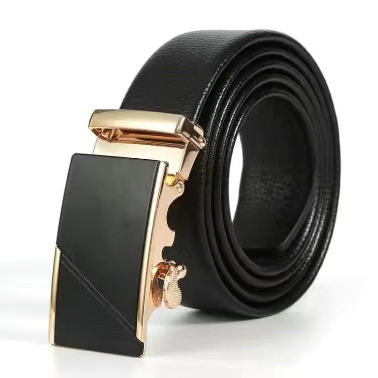 Cinturón de hombres de mediana edad, cinturón auténtico de abrazadera automática, cinturón de negocios de mediana edad de moda coreana, cinturón de negocios de jóvenes