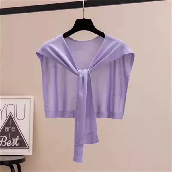 Spring and Autumn Simple Knitted Shawl Pure Color Lace-Up with Shirt and Dress Air-Conditioned Room Shoulder Pads Outdoor Sun Protection Dropshipping