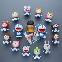 3D卡通立體十二生肖貓藍胖子冰箱貼磁貼留言貼立體公仔冰箱貼