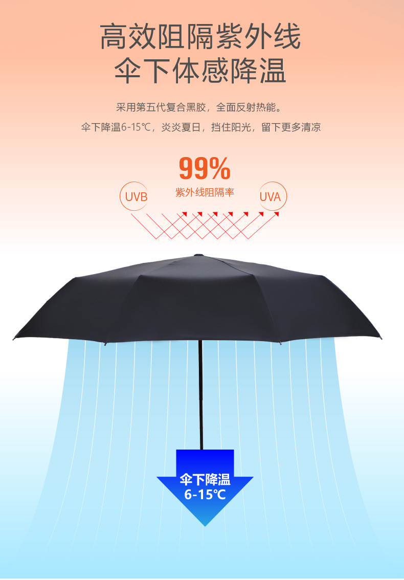 红叶雨伞三折晴雨两用防晒遮阳便携遮阳伞UV黑胶太阳伞批发广告伞-阿里巴巴