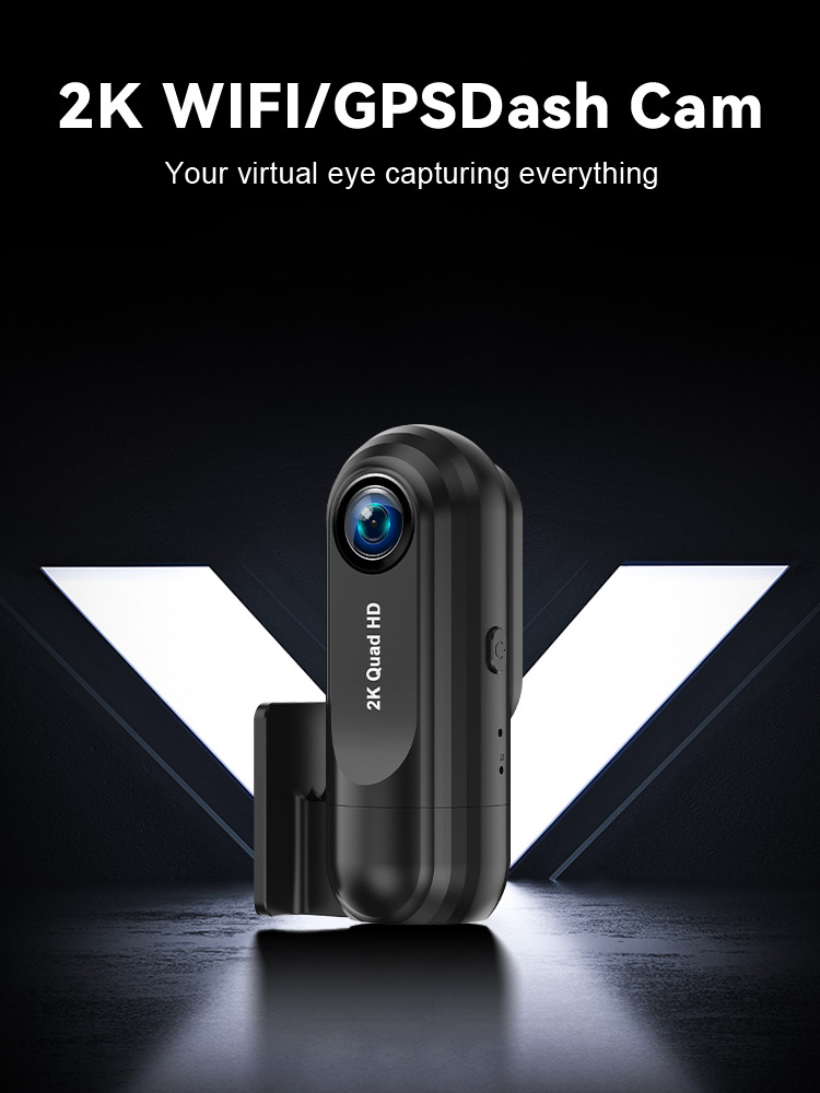 Cross-Border 2.5K High-Definition Hidden Single-Lens Dash Cam with Wifi Time-Lapse Recording and Gps Tracking
