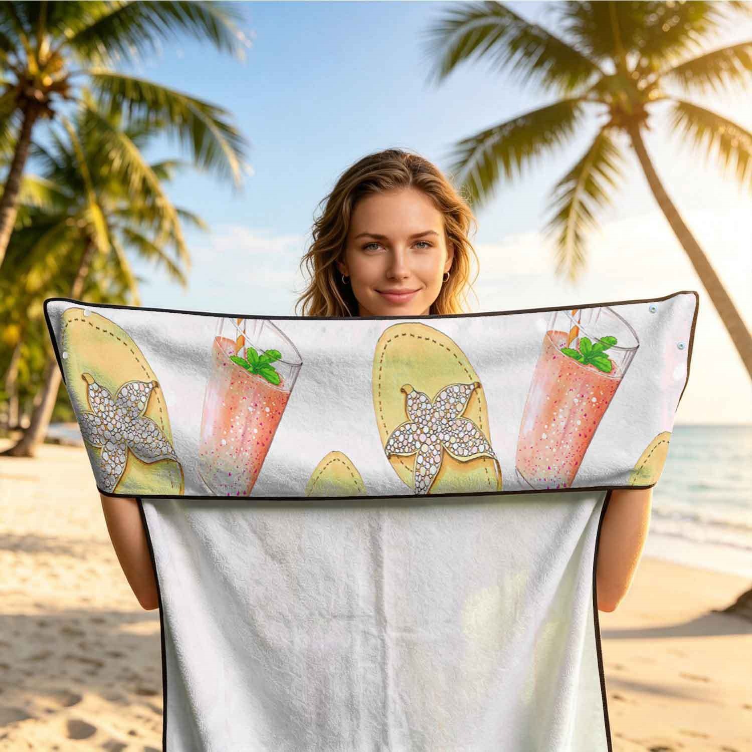 Summer bath towel and car seat cover 2-in-1, ultra-fine fiber outdoor beach and car dual-use universal seat cushion