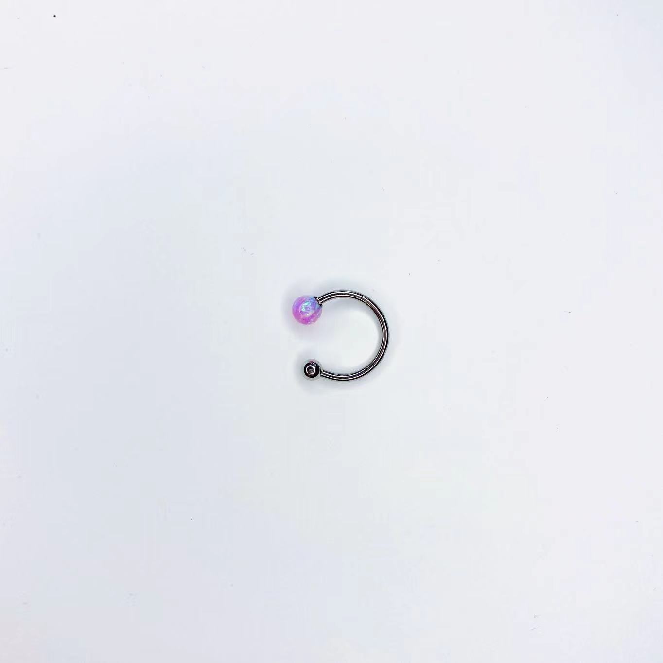 Opal Lip Ring Horseshoe Ring 316L Surgical Steel Lip Piercing Jewelry 12mm 1.2mm detail image 15