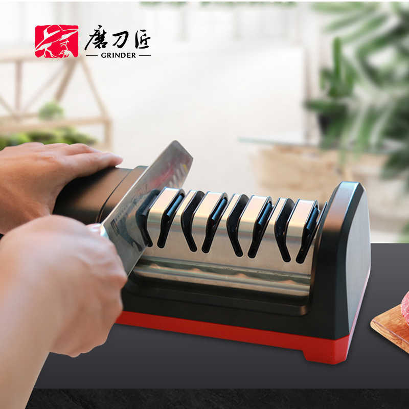 磨刀匠三段式四段式电动磨刀器家用快速锋利磨刀神器金刚石菜刀|undefined