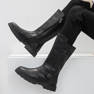 Winter High Barrel Martin Boots Men's Genuine Leather Cowhide Parade Boots Knight Leather Boots Men's Boots Thick-soled Long Barrel Cowboy Boots