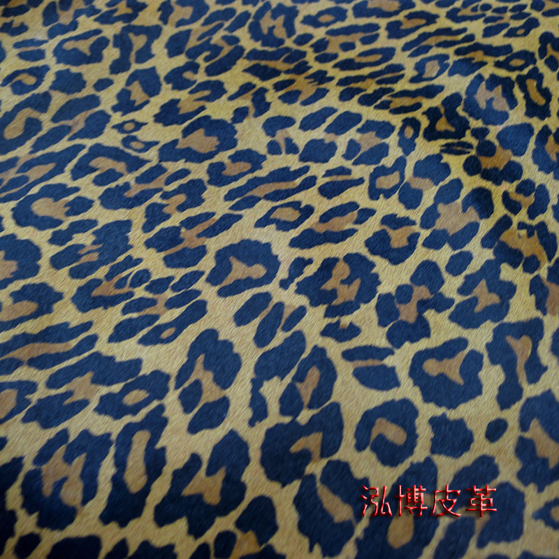 马毛豹纹丝印 头层毛皮鞋子箱包皮具真皮面料