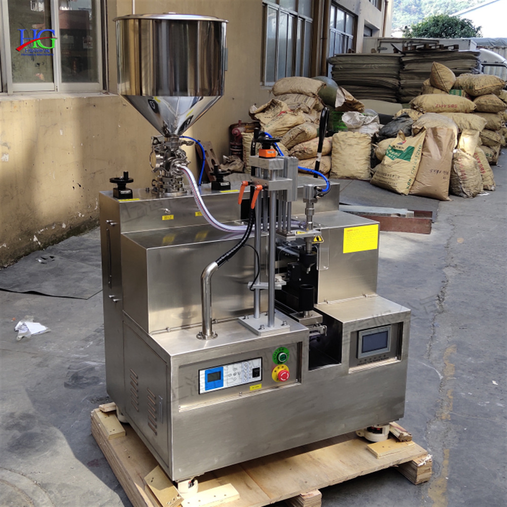 小型自动软管灌装机 牙膏颜料灌装物封尾机 铝管封口设备现货