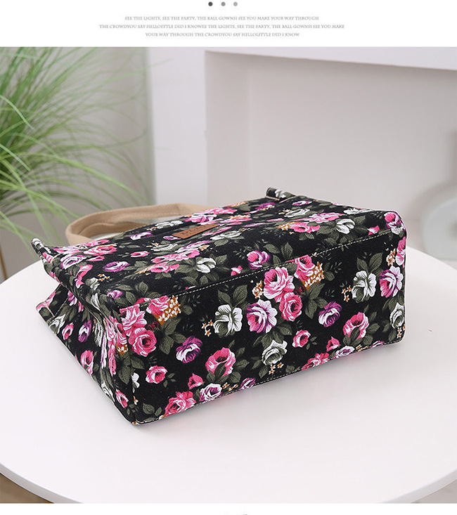 New Portable Canvas Large Bag Office Worker Tote Bag Ethnic Style Bag Large Capacity Document Bag