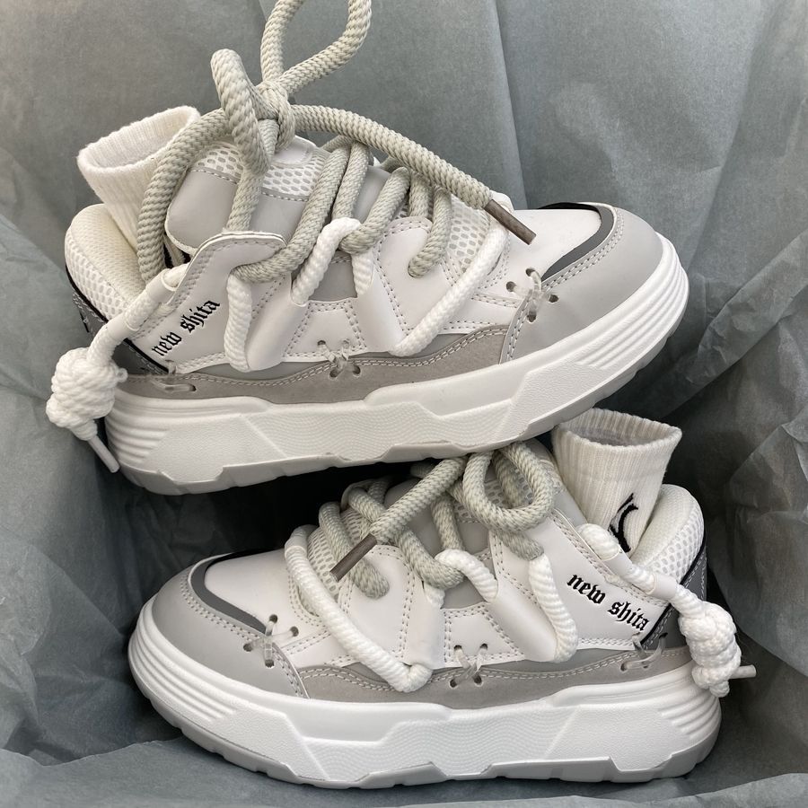 MGG fondo grueso aumento de la tendencia de zapatos de papá para mujeres 2024 primavera estilo universitario versátil zapatos deportivos casuales pan de skate