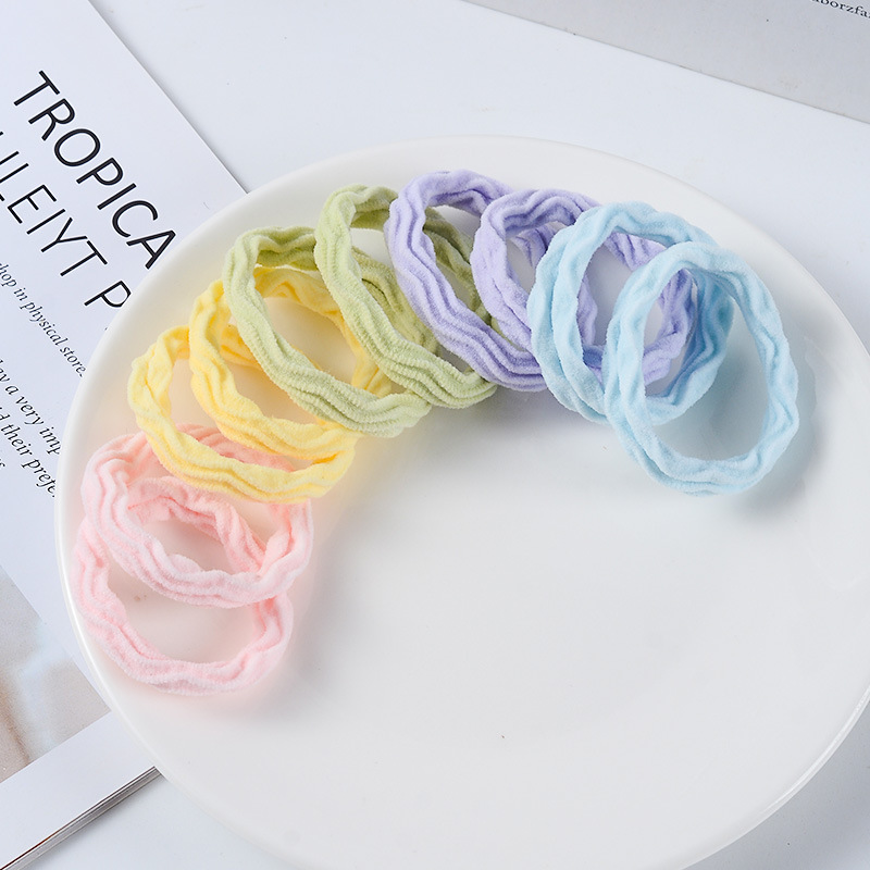Diez paquetes de niños de alta elasticidad anillo de cabello gradiente toalla cabello no daña cabello sin costura cabello estilo extranjero cuerda de cabeza