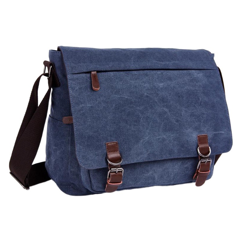 Canvas Men's Crossbody Bag, Korean Style Single Shoulder Bag for Men, Student Laptop Bag, One-Piece Drop Shipping Shoulder Bag