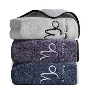 Gaoyang Coral Fleece Twelve Constellation Towel Absorbent Quick-drying Soft Household Face Wash Cross-border Wholesale Customization