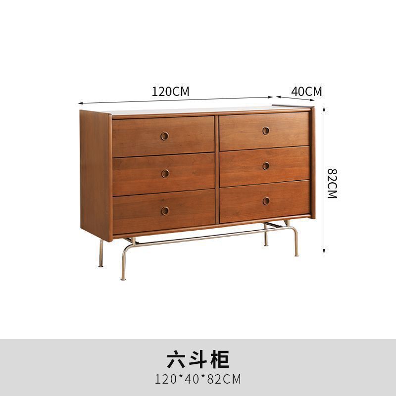 轻奢复古实木九斗柜中古实木客厅高级感抽屉柜置物柜一体复古斗柜|undefined