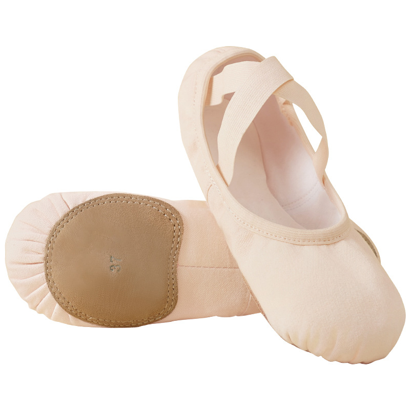 Zapatos de baile de las mujeres de fondo suave para adultos Examen de arte profesional práctica corporal zapatos elásticos sin cordones de tela elástica completa Ballet