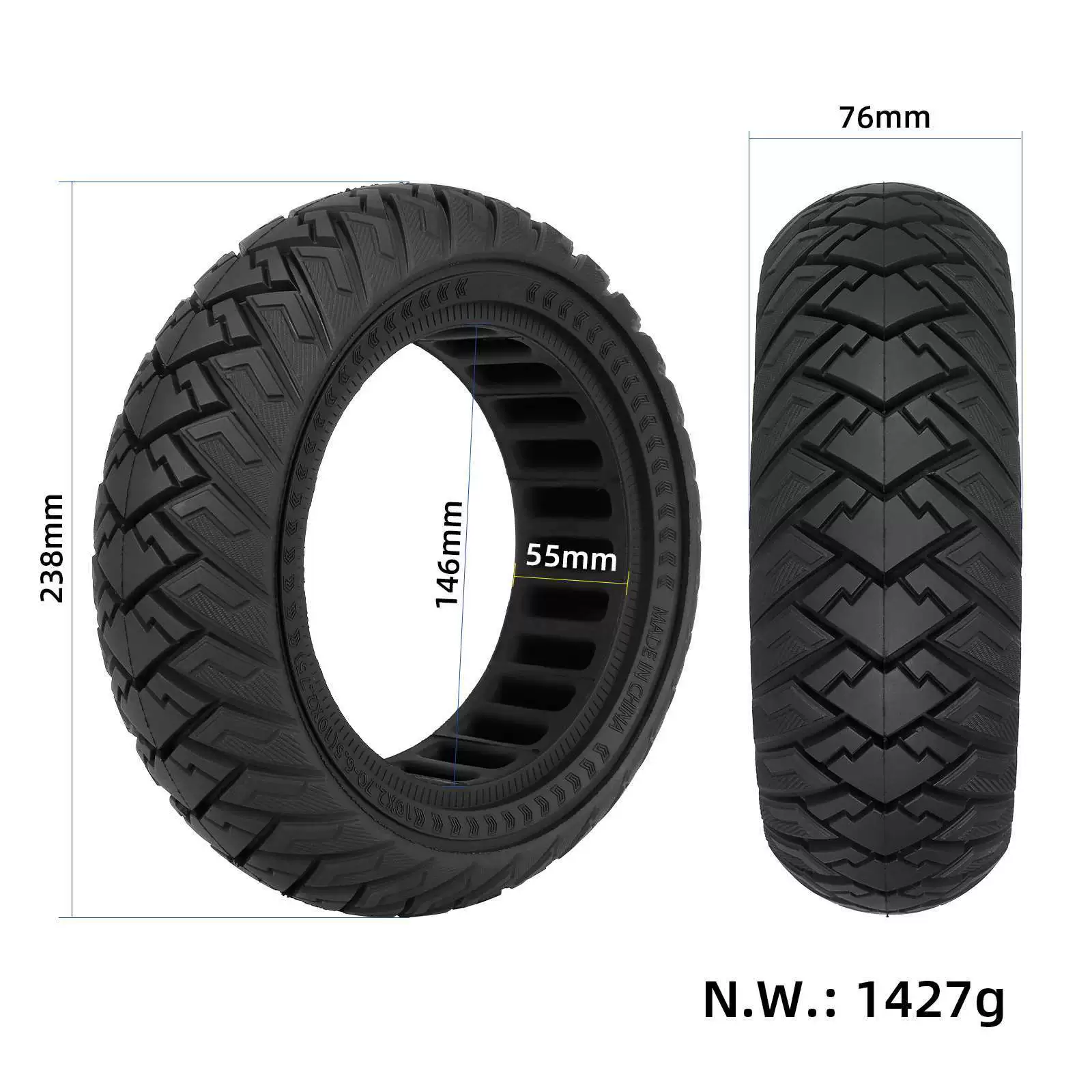 Multi-color 10*2.70-6.5 (10*2.75) off-road solid tire electric mobility balancing car explosion-proof tire ULIP card