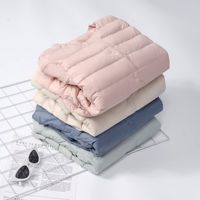 平湖轻薄女短款圆领秋冬新款圆领保暖外套一件代发纯色羽绒服内胆