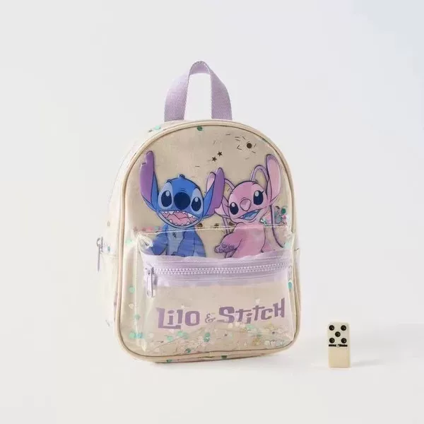 Cross-Border New Product Children's Backpack for Boys and Girls, Stitch Transparent Sequin Plastic Kindergarten Backpack, Children's School Bag