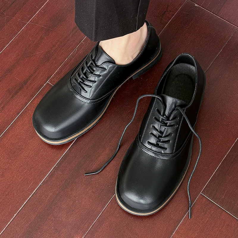 Коричневые кожаные туфли мужские британские высокие чувства нишевые свадебные туфли жениха круглые деловые туфли дерби 55805