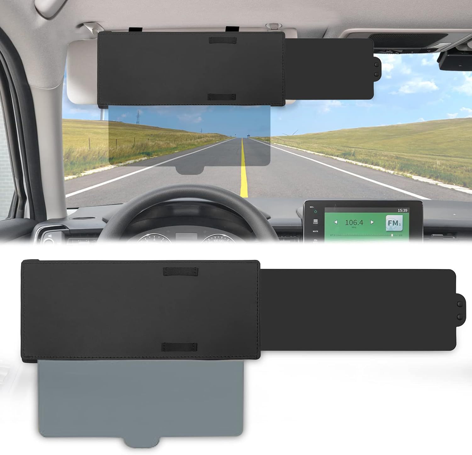 Directly Supplied from the Manufacturer, Portable Car Sunshade with Adjustable Retractable Clip, Anti-Glare Car Sunshade