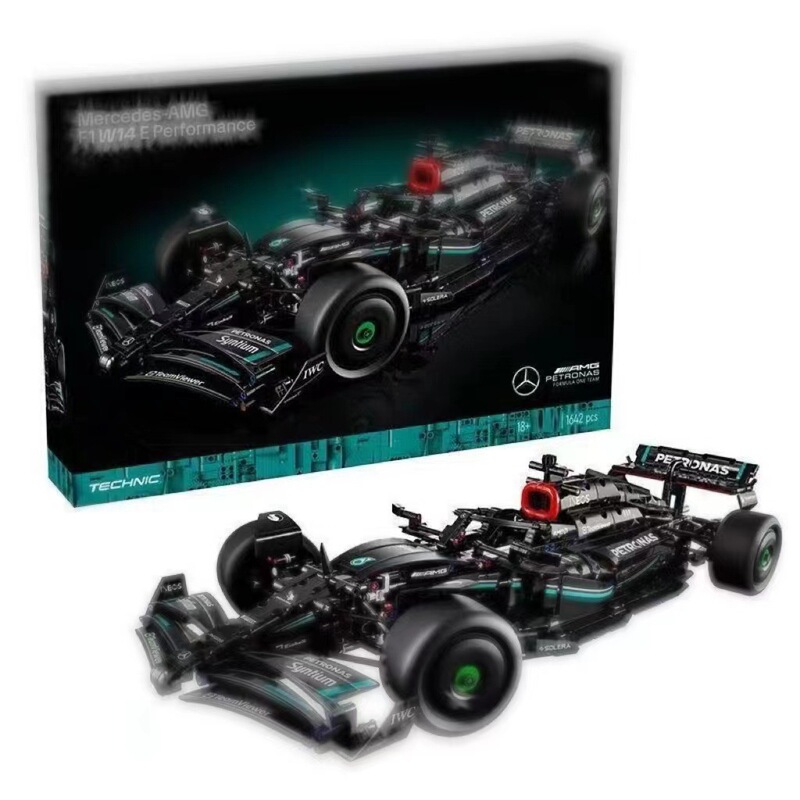 Compatible with Lego Mercedes F1 Racing Car Assembly Puzzle Model Small Particle Building Block Toys Cross-Border