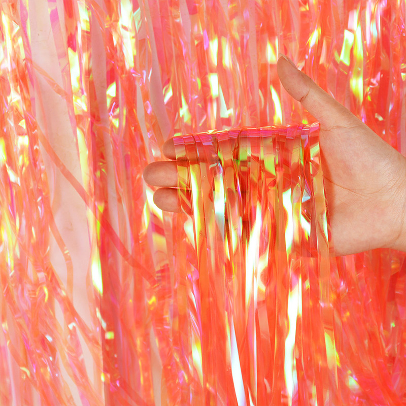 Arco Iris colorido lluvia cortina de seda cortina de puerta sala de boda cumpleaños Fondo habitación diseño atmósfera Decoración Accesorios