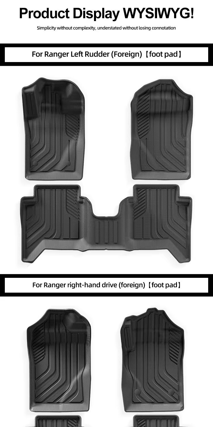 Suitable for 19-25 Models of Ford Ranger, Tpe Rear Bed Mats for Left and Right-Hand Drive Vehicles, Overseas