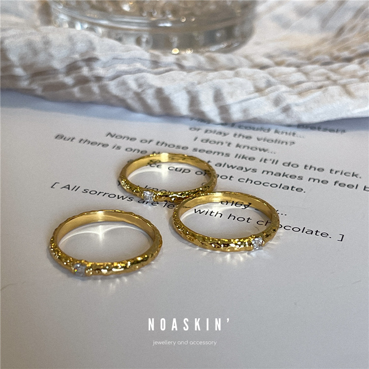 Geometric Pattern Women'S Gender Fashion Geometric Titanium Steel Plating Zircon Rings