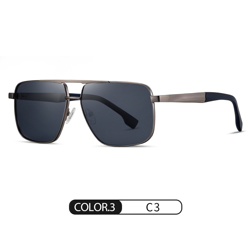 Nuevas gafas de sol polarizadas S15109 Gafas de sol de protección solar al aire libre para hombres con montura clásica Gafas de sol de metal de doble haz