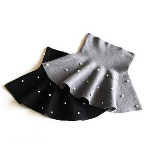 Children's Skirt Girl's Skirt Knitted Skirt Short Skirt Princess Skirt Pearl Umbrella Skirt A- Line Skirt Small Black Skirt