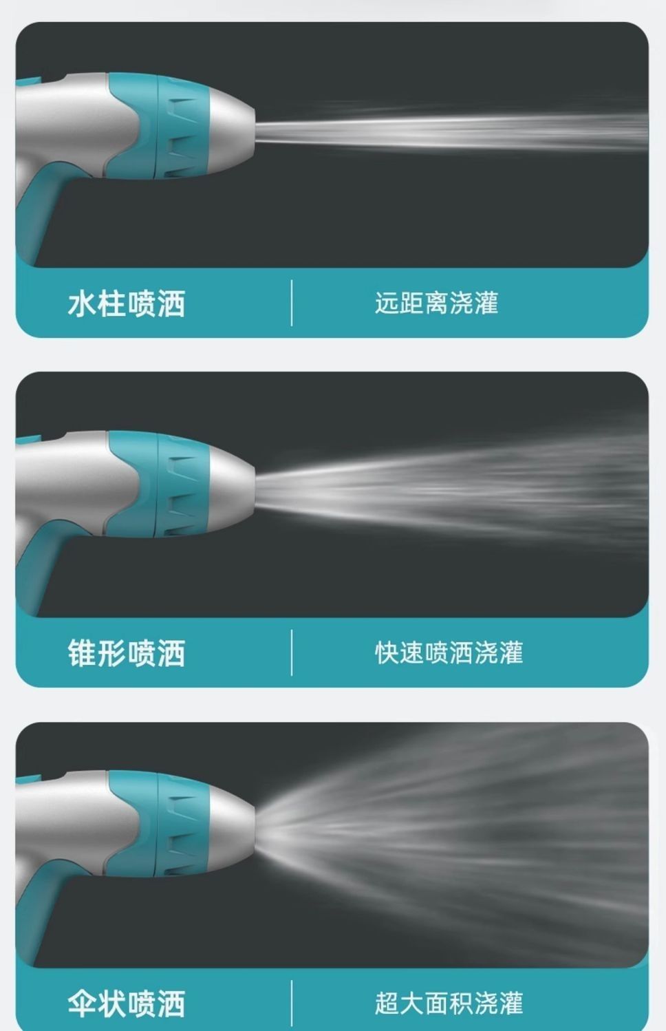 Suitable for car washing household watering water pipe storage high pressure nozzle suit garden watering tools easy to handle housework