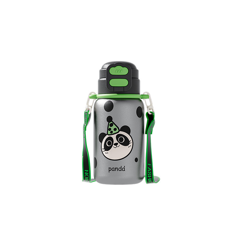 Nuevo tipo de dibujos animados dos bebidas taza de aislamiento para niños de alta capacidad de taza de paja portátil encantadora taza de agua de aislamiento para estudiantes