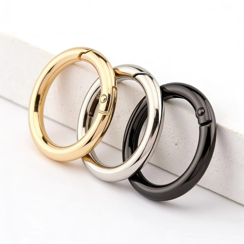 European Standard Quality Zinc Alloy Spring Ring, Metal Open Ring, Luggage Hook, Pet Leash Keychain