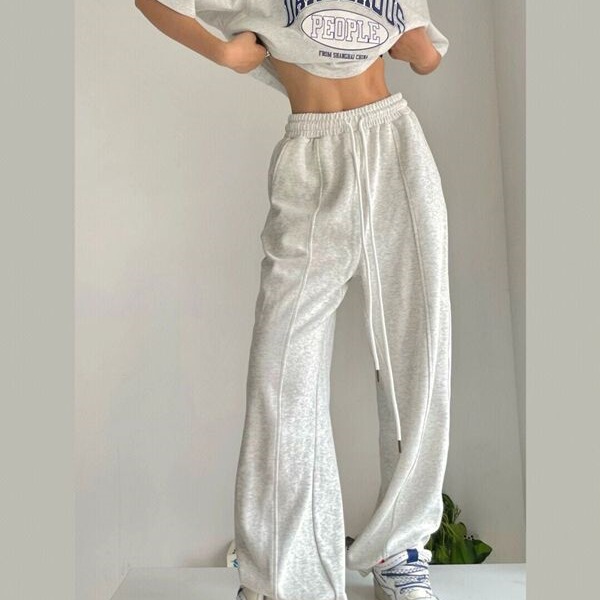 American Retro Spring, Autumn, and Winter Casual Pants for Women, New Loose Slimming Cuffed Jogger Sweatpants Trendy