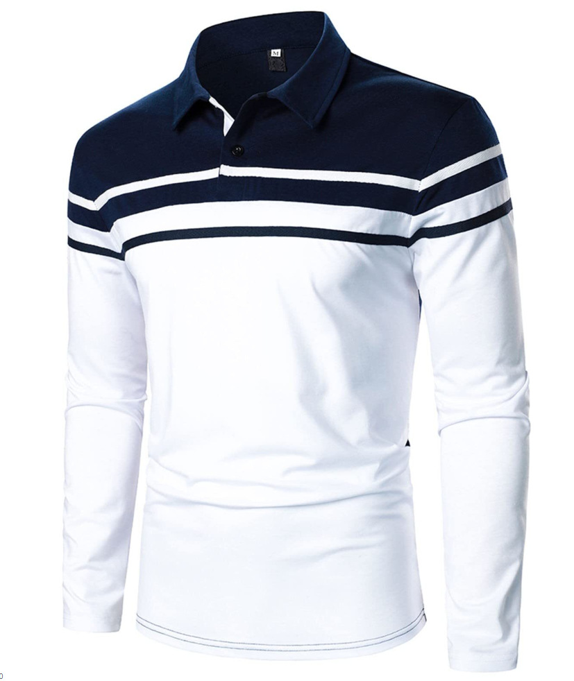 Comercio exterior transfronterizo primavera nuevos hombres Europa y América impresión 3D casual retro manga larga polo hombre Paul camisa