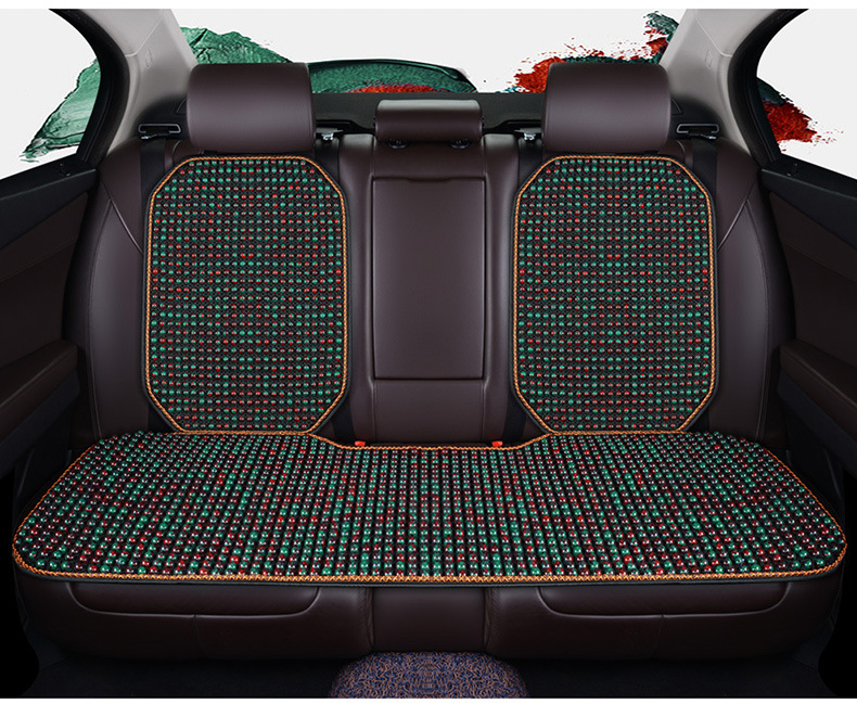 New Summer Glass Bead Single Seat Car Seat Cushion Universal Seat Cushion Square Cushion Double Seat Dropshipping Wholesale Export