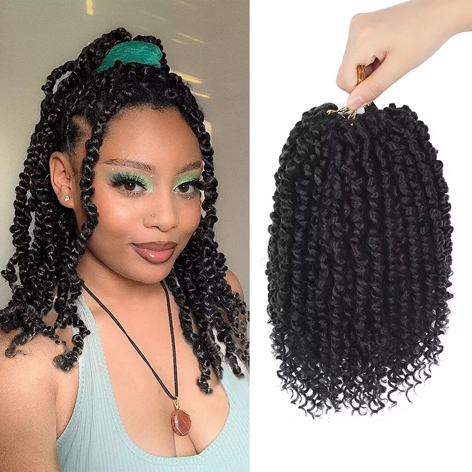 Pre-torcido Pasión Twist Crochet Trenzas Peluca de pelo doble hilo Pasión