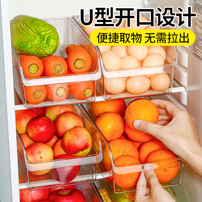 抽屉式冰箱收纳盒食品级保鲜盒整理水果鸡蛋储物架家用塑料储存盒|undefined
