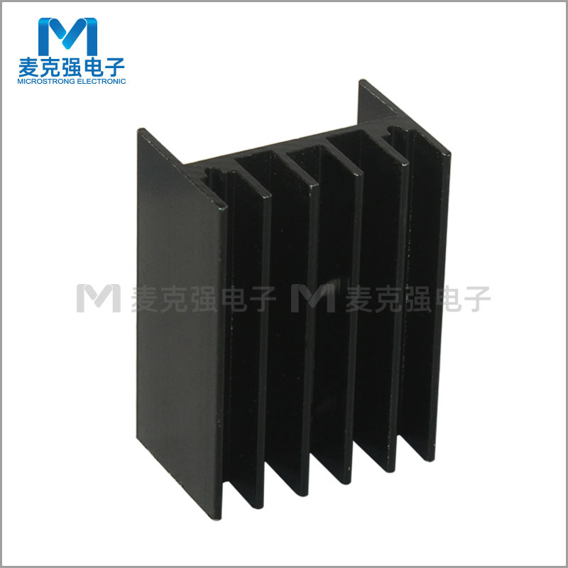 铝散热片23*16*32mm无针双孔黑色 铝制散热器 TO-220电子散热片