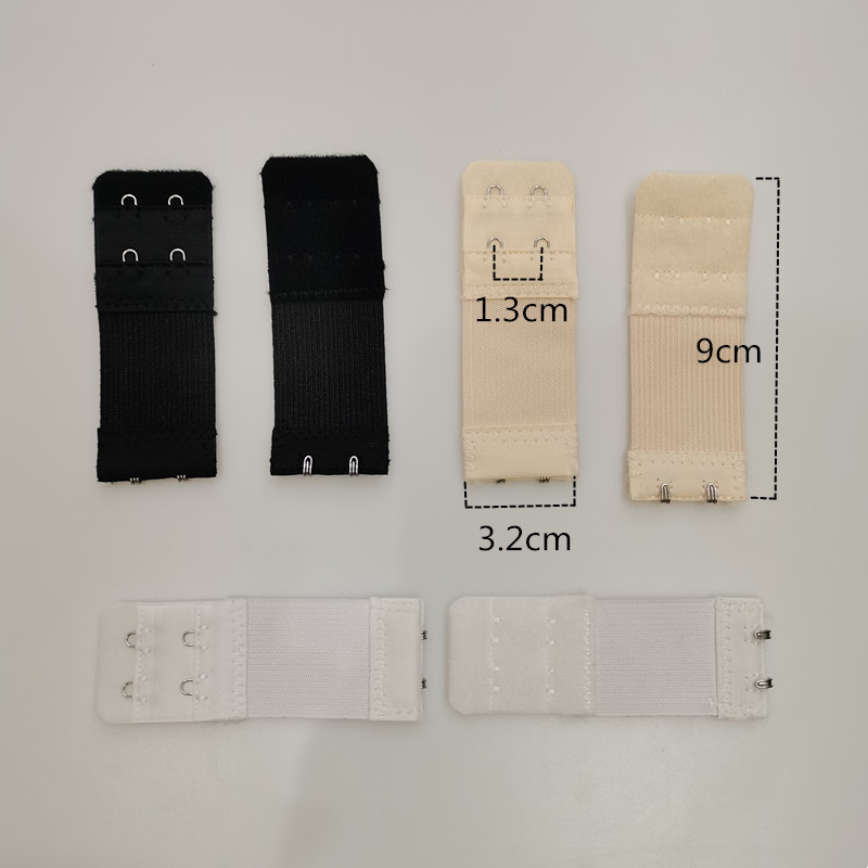 3pcs [cross-border combination set] buckle elastic 2 rows 2 buttons stainless steel bra extension buckle elastic extension buckle