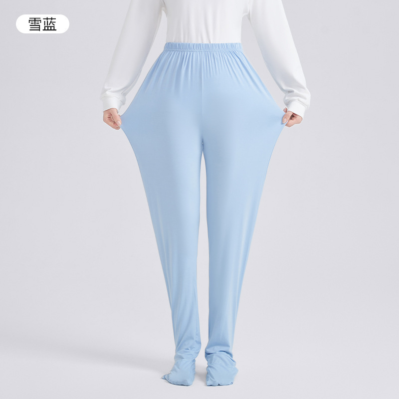 足を保護するパジャマ、純綿産後パンツ、ストッキング付きパジャマ、夏の女性用大人用足付きワンピースホームパンツ、冬用ズボン|undefined