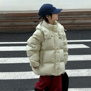 Children's Down Jacket Korean Style New Style Boys' and Girls' Middle and Big Children's Thickened White Duck Down Warm Western Style Jacket Trendy