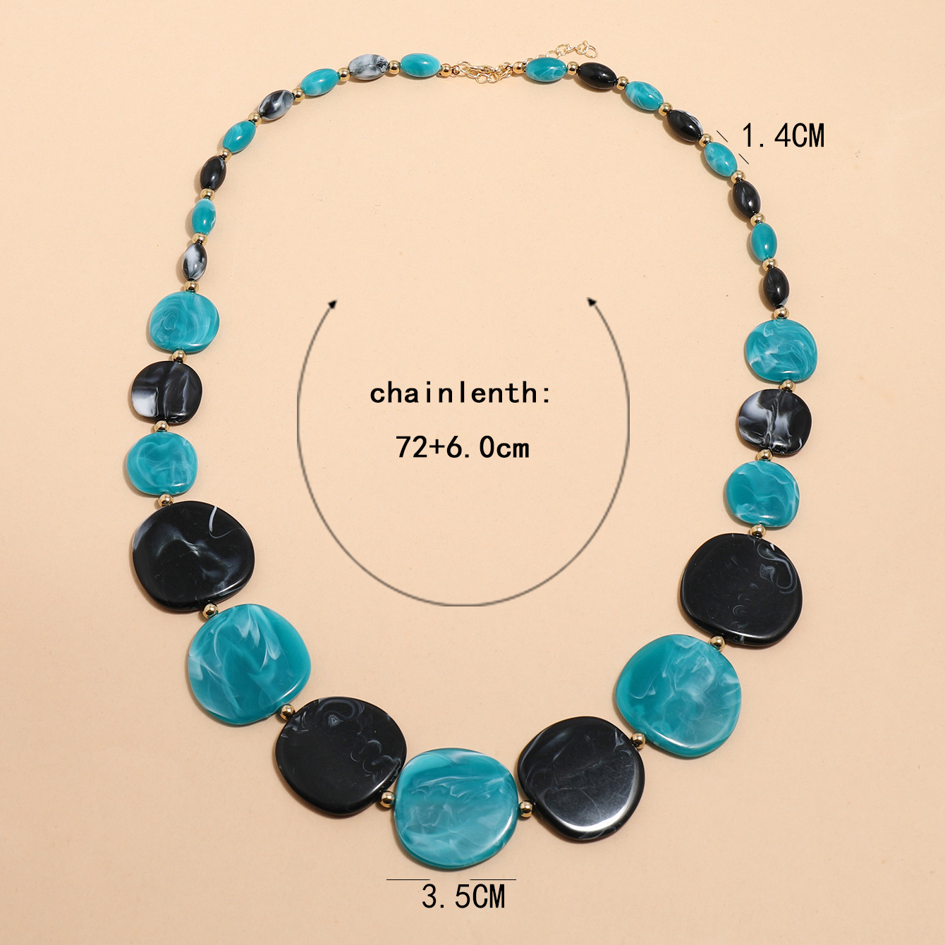 Fashion Round Resin Beaded Women's Necklace 1 Piece display picture 3