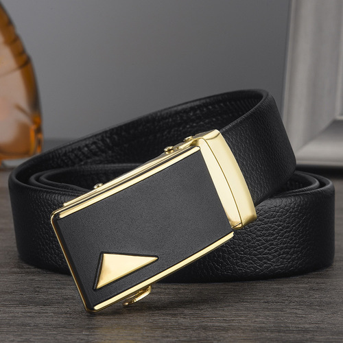Men's belt men's automatic buckle belt business simple men's belt men's belt wholesale