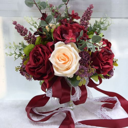 Eternal Angel 944 Bridal Wedding Bouquet Korean Simulated Roses Red Retro Photo Props