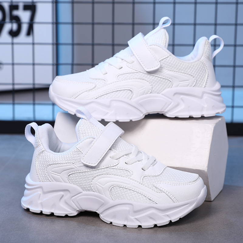 Calzado deportivo para niños Calzado deportivo de moda para niños Malla Zhongda Calzado deportivo para niños Four Seasons Campus Leather Small Black