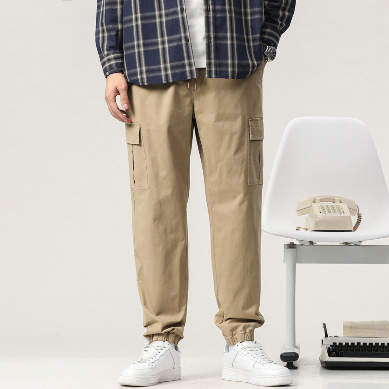 Casual Pants Men's Spring and Autumn Tooling Pants Straight-Leg Loose Pants Urban Fashion Multi-Bag Men's Pants All-Match Vintage